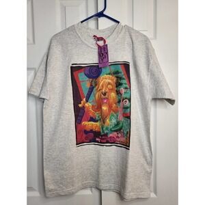 Vintage 2001 Deco Dogs McCartney Art Painting Graphic T-shirt- Size Large